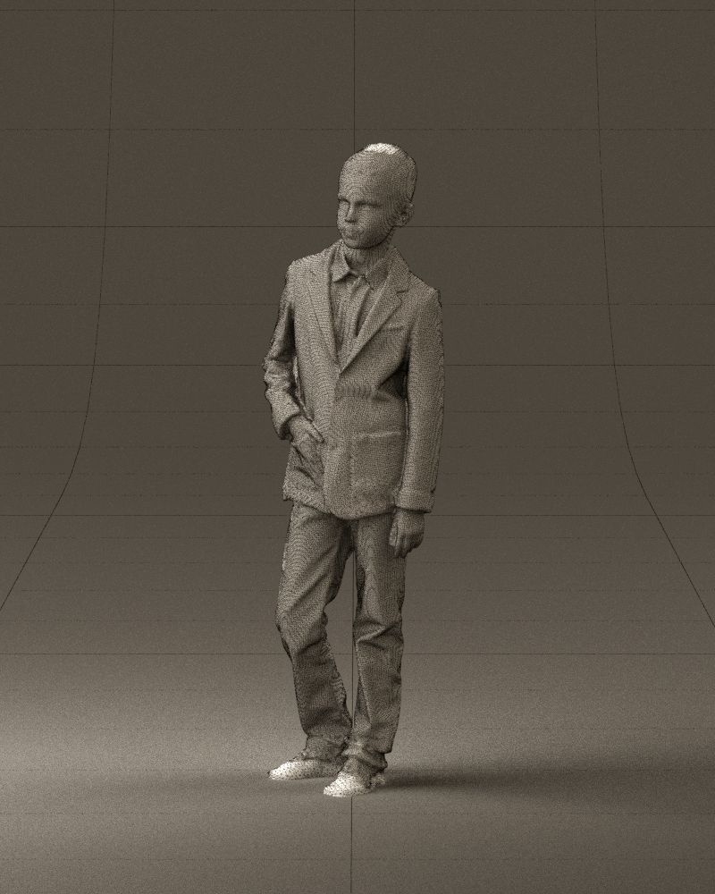 Youngboy in blue stripped suit top 0847 3D model_34