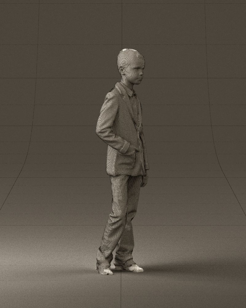 Youngboy in blue stripped suit top 0847 3D model_27