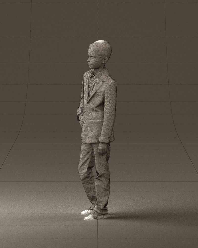 Youngboy in blue stripped suit top 0847 3D model_33