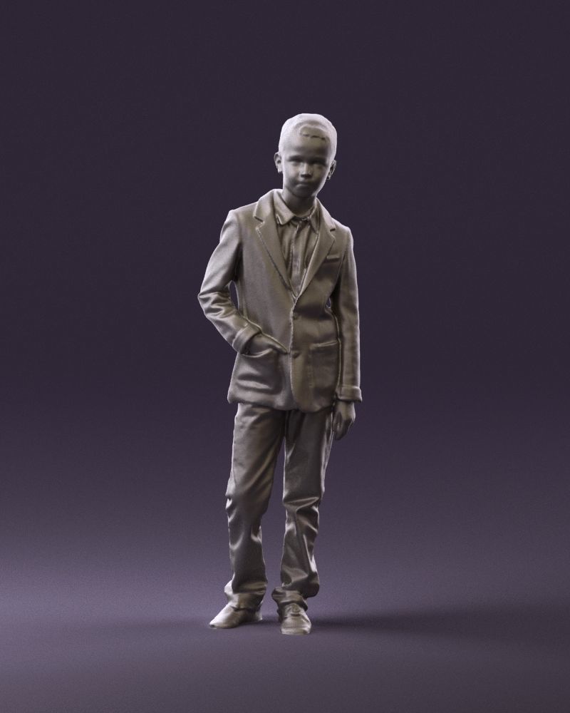 Youngboy in blue stripped suit top 0847 3D model_13