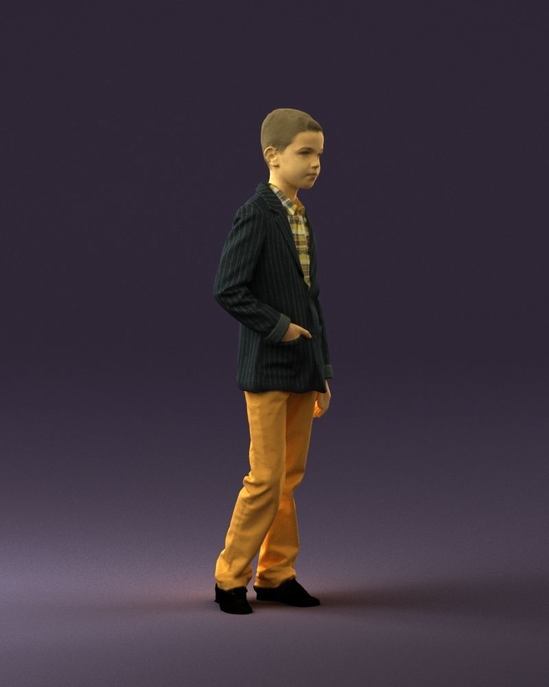 Youngboy in blue stripped suit top 0847 3D model_3