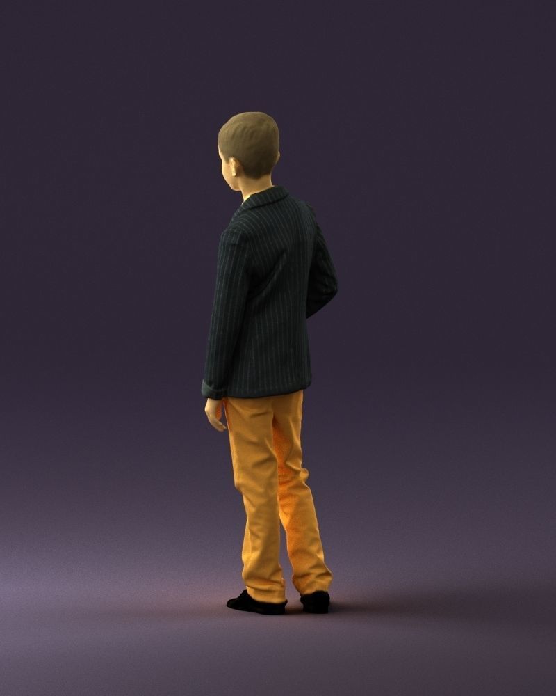 Youngboy in blue stripped suit top 0847 3D model_7