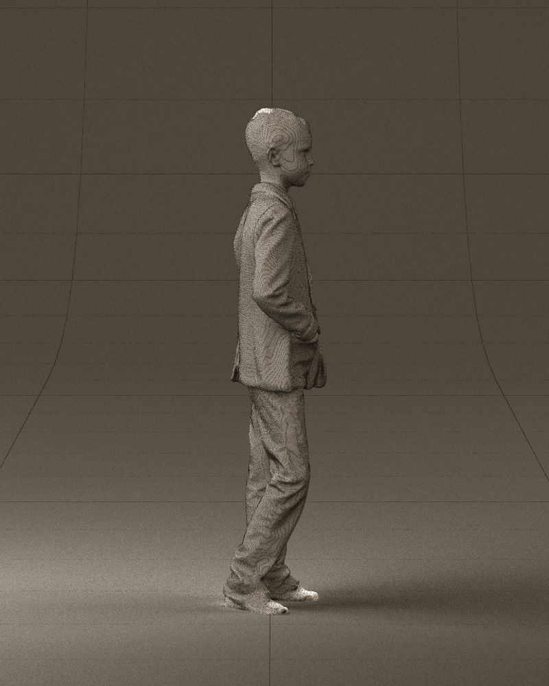 Youngboy in blue stripped suit top 0847 3D model_28