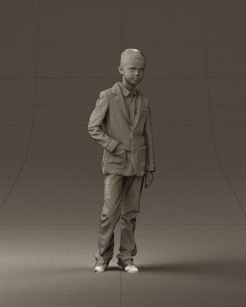 Youngboy in blue stripped suit top 0847 3D model_26