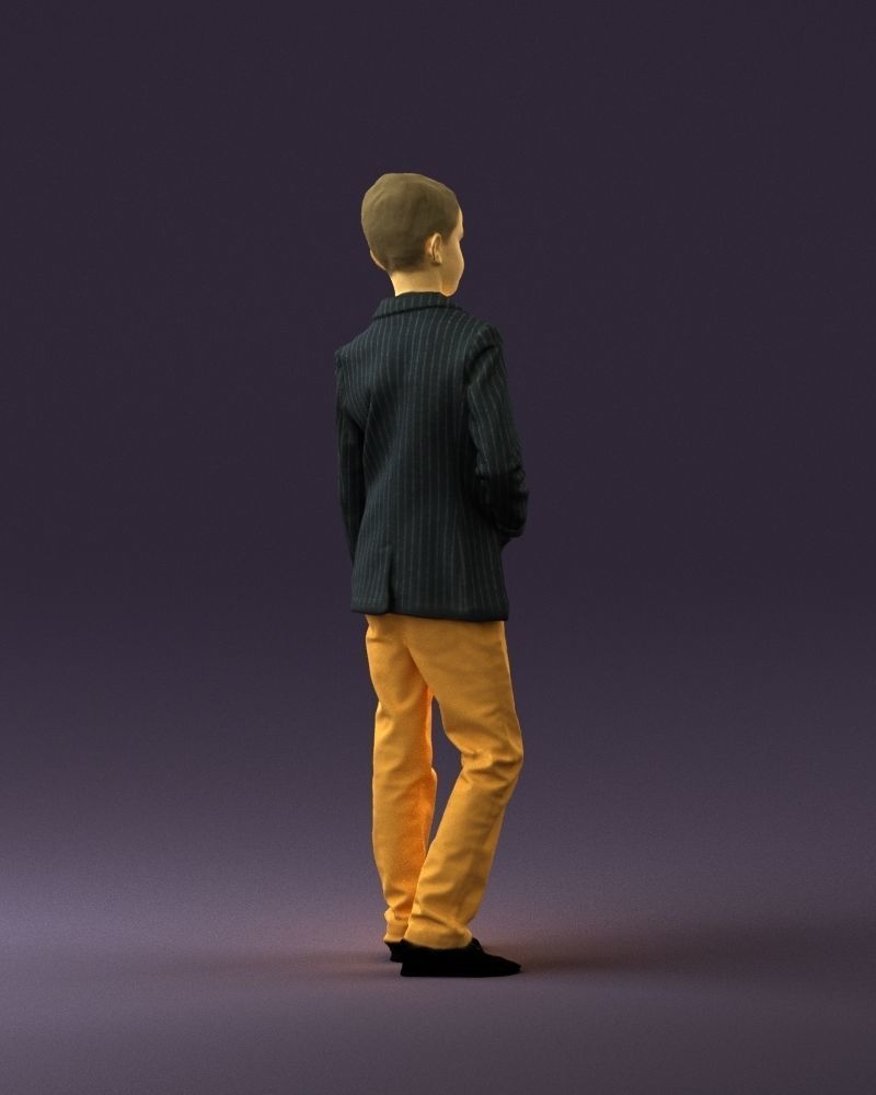 Youngboy in blue stripped suit top 0847 3D model_5