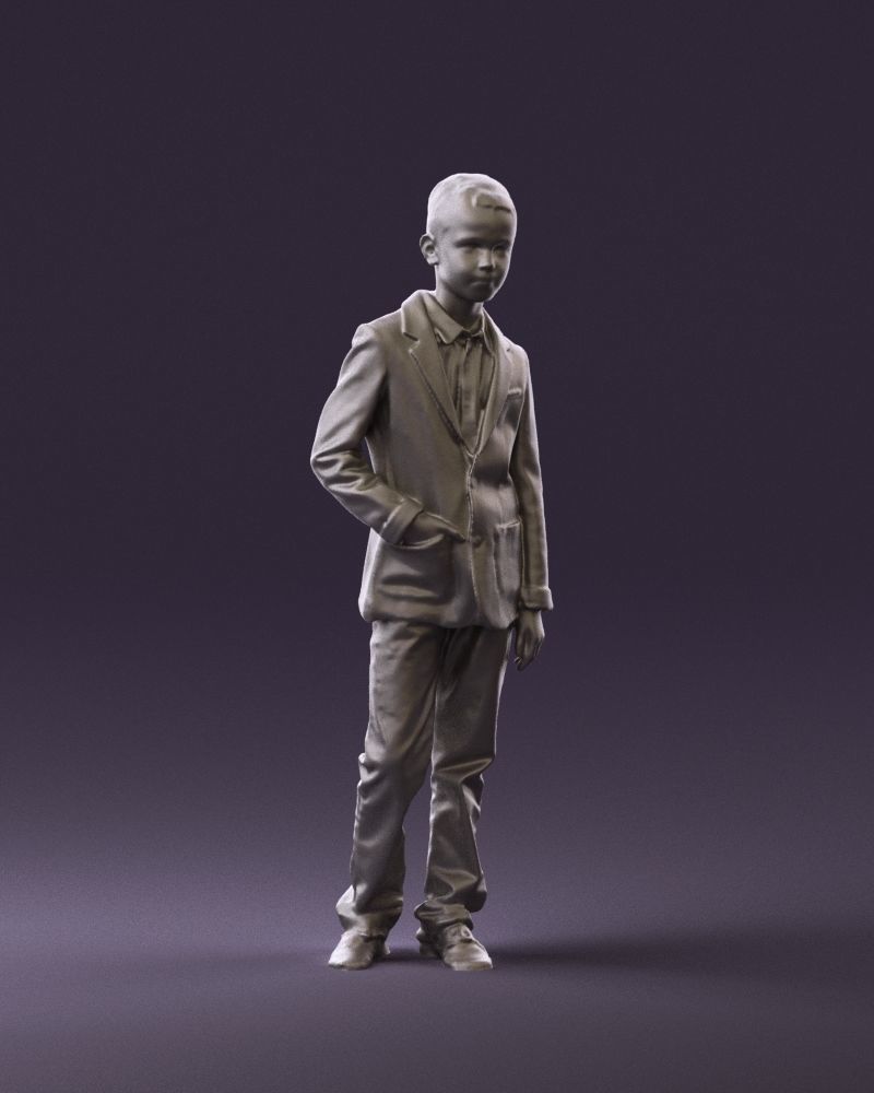 Youngboy in blue stripped suit top 0847 3D model_14