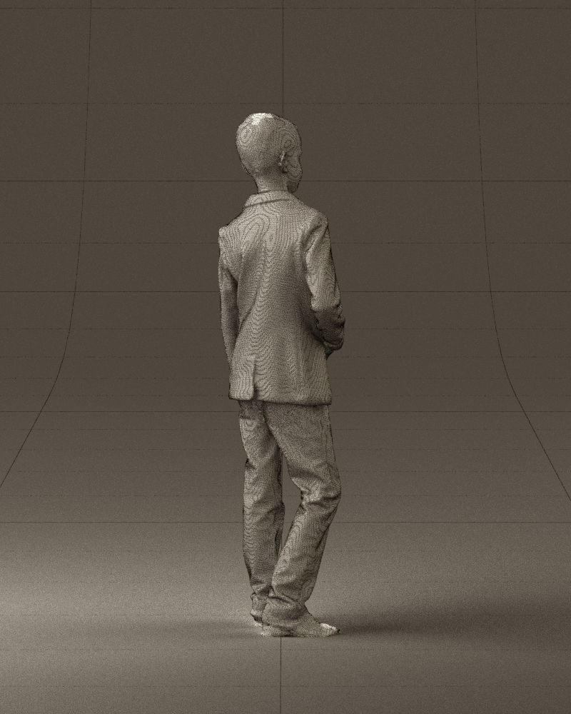 Youngboy in blue stripped suit top 0847 3D model_29