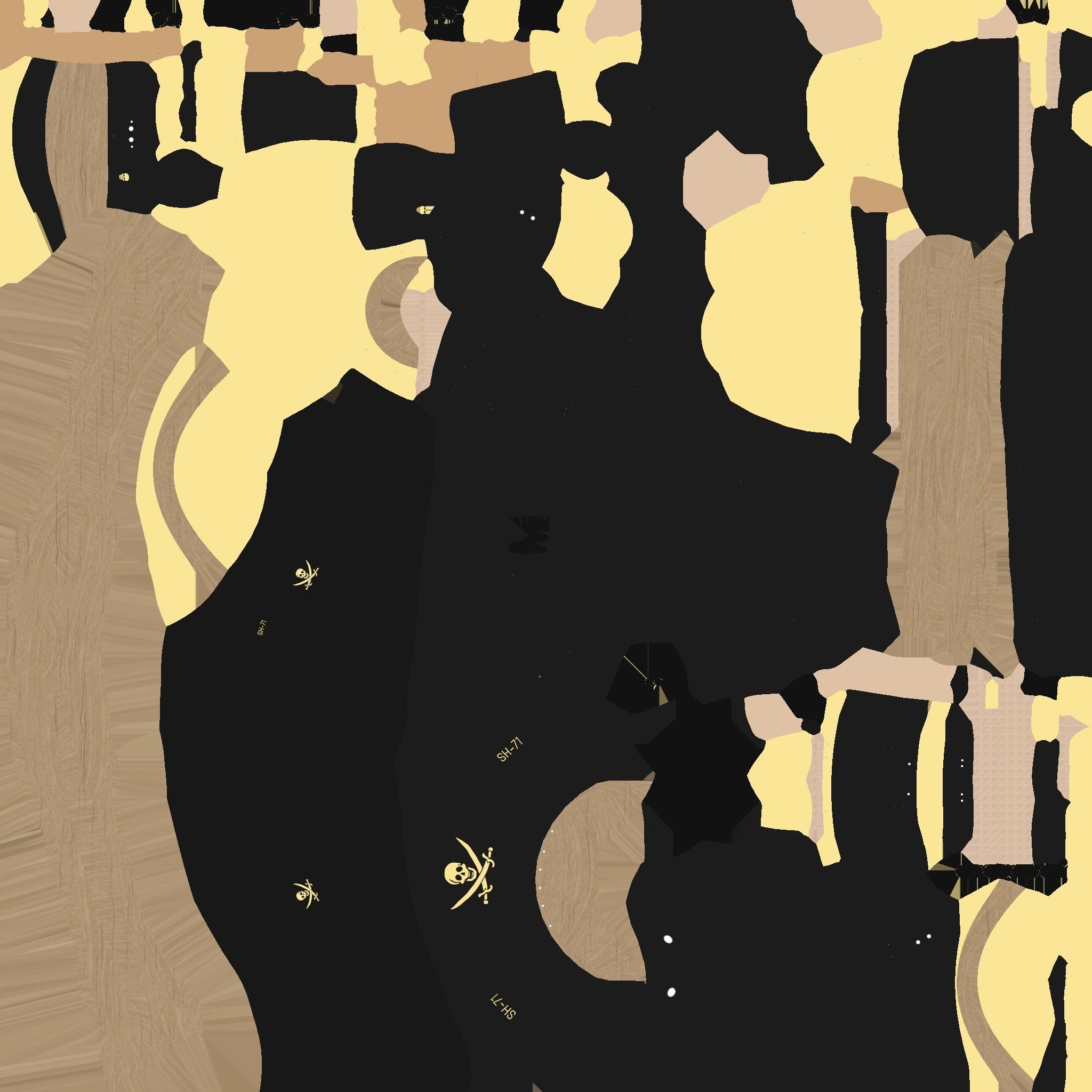 Cartoon Airship 08 - Gold Pirate - Low Poly Ship Low-poly 3D model_28