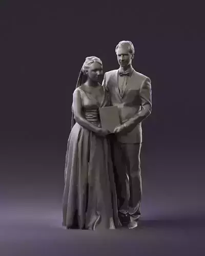 Man and woman in wedding dresses 0873 3D Print Ready