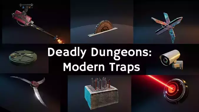 Deadly Dungeons - Modern  Traps Low-poly 3D model