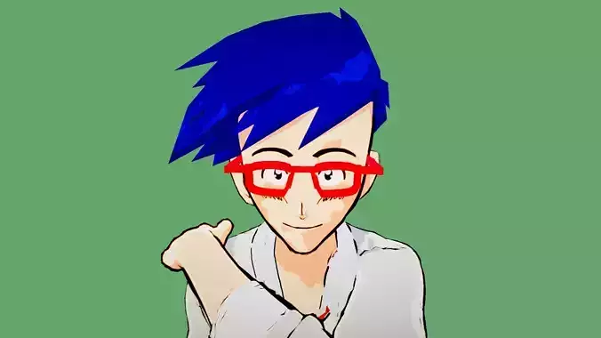 Anime stylized hair Spiky N3