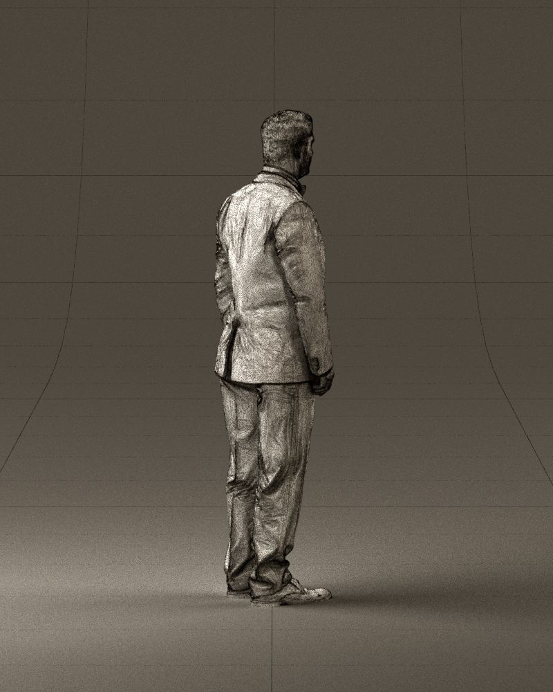 Man in black suit butterfly tie 0864 3D Print Ready 3D print model_29