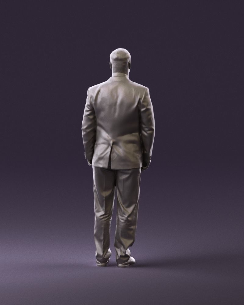 Man in black suit butterfly tie 0864 3D Print Ready 3D print model_6
