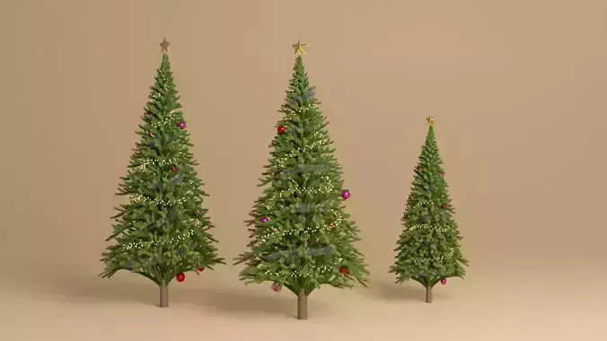 Christmas Tree Low-poly 3D model