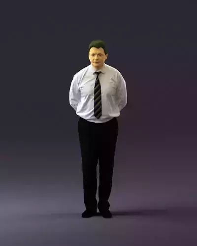 Man in office style hand behind inlock 0872