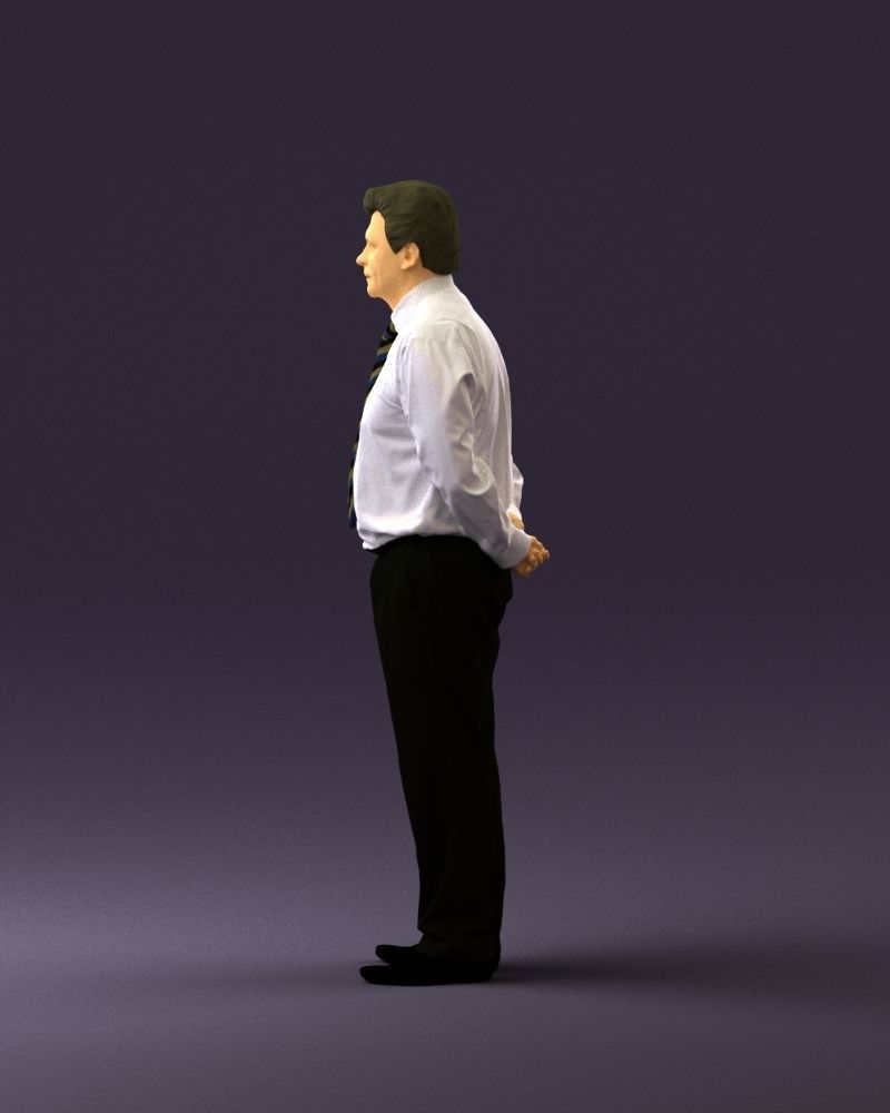 Man in office style hand behind inlock 0872 3D Print Ready 3D print model_20