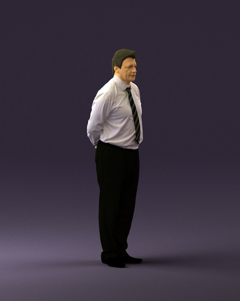 Man in office style hand behind inlock 0872 3D Print Ready 3D print model_15