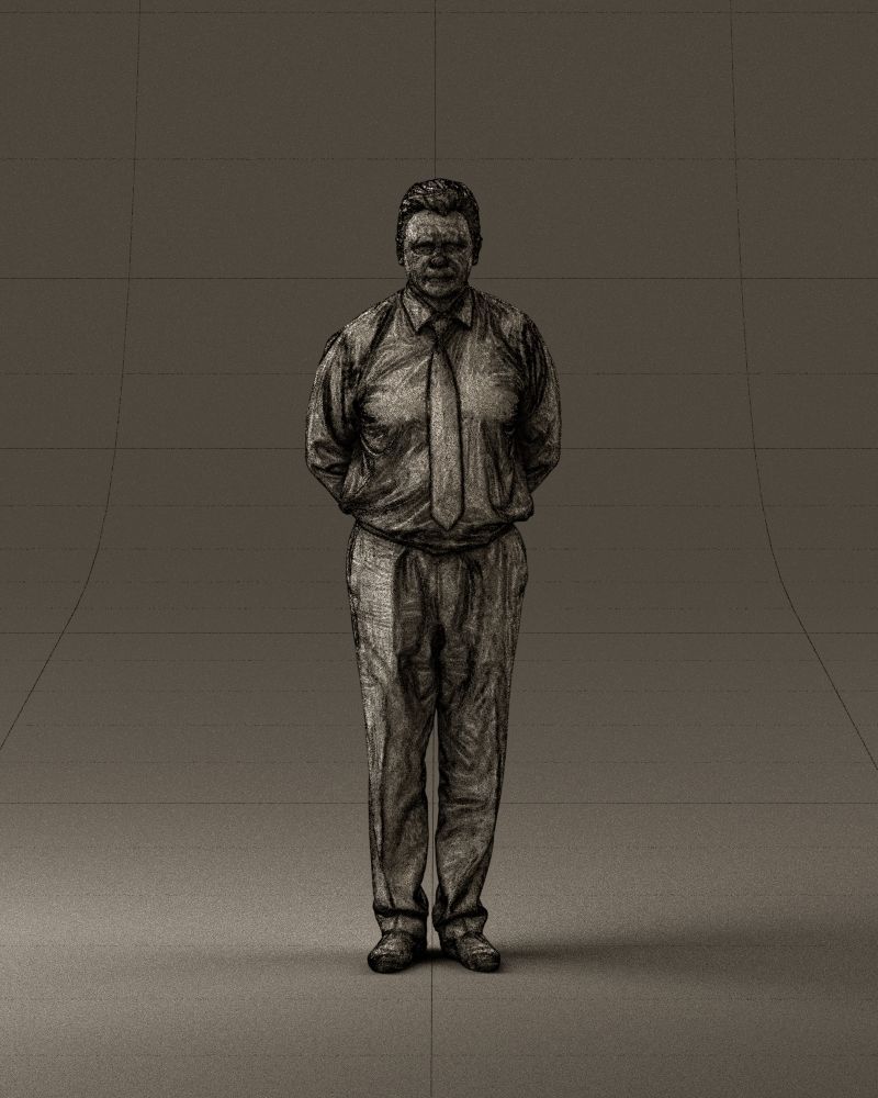 Man in office style hand behind inlock 0872 3D Print Ready 3D print model_25