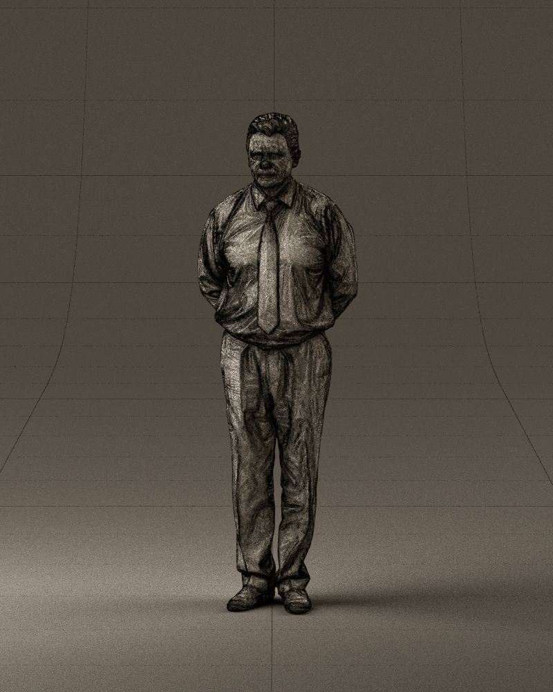 Man in office style hand behind inlock 0872 3D Print Ready 3D print model_35