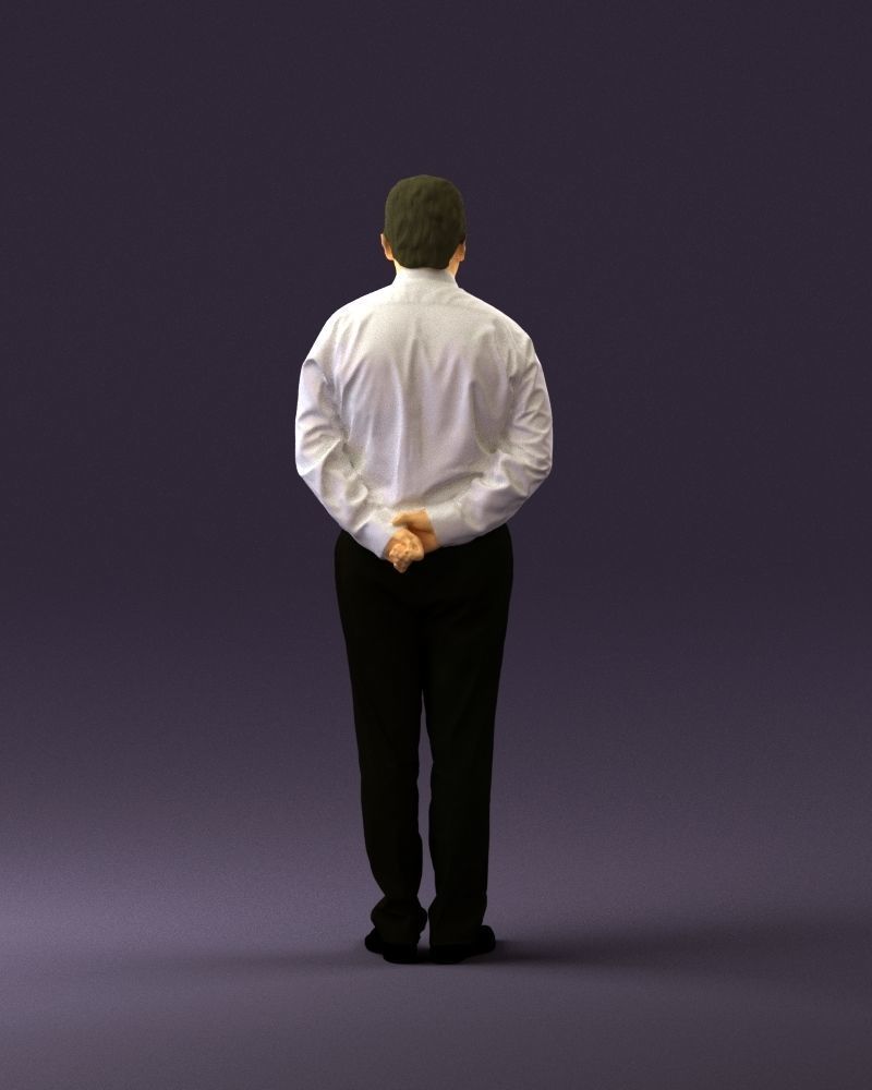 Man in office style hand behind inlock 0872 3D Print Ready 3D print model_18