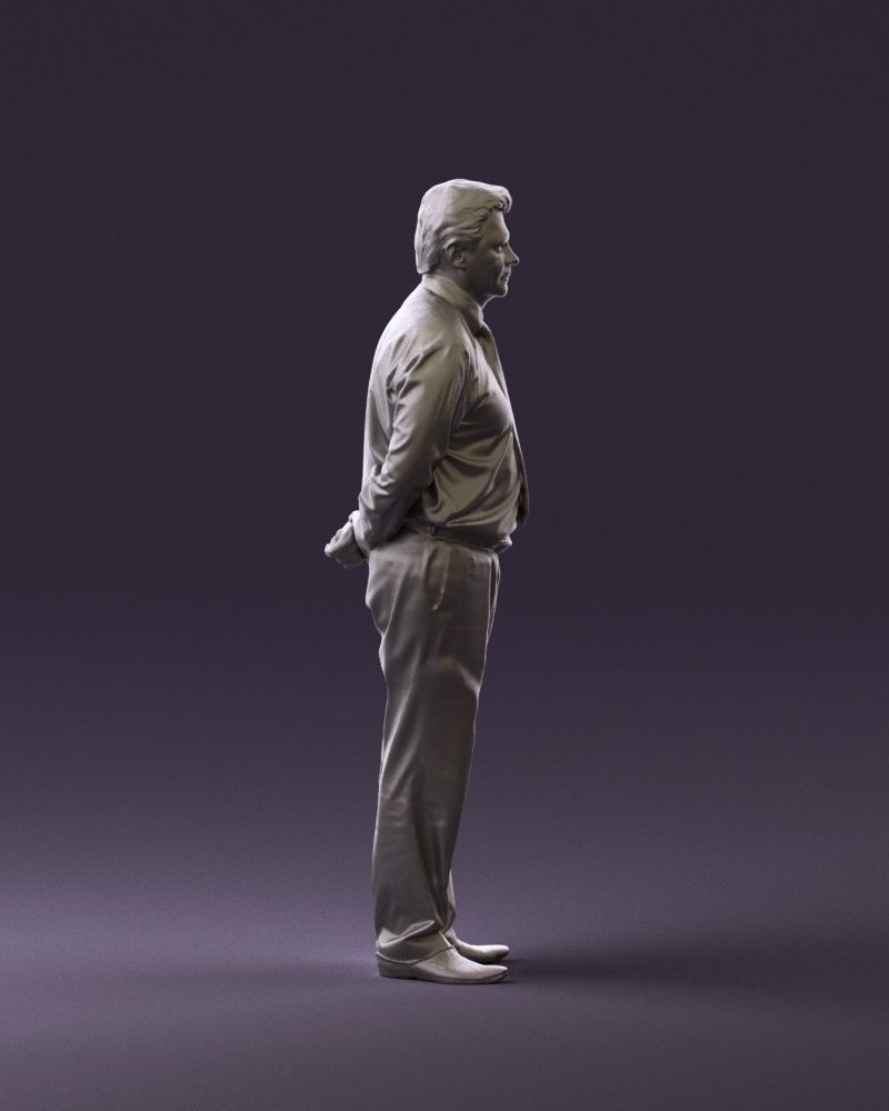 Man in office style hand behind inlock 0872 3D Print Ready 3D print model_4