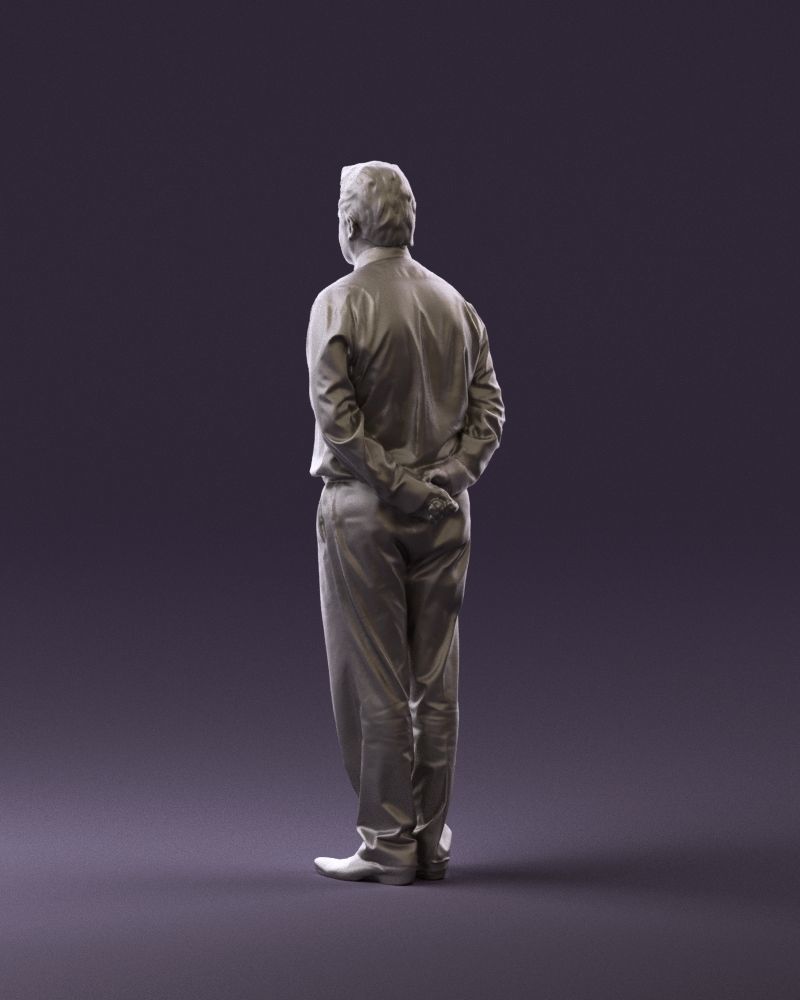 Man in office style hand behind inlock 0872 3D Print Ready 3D print model_7