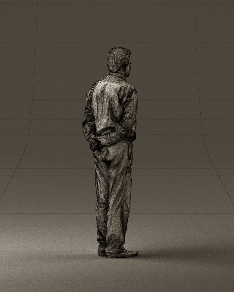 Man in office style hand behind inlock 0872 3D Print Ready 3D print model_29