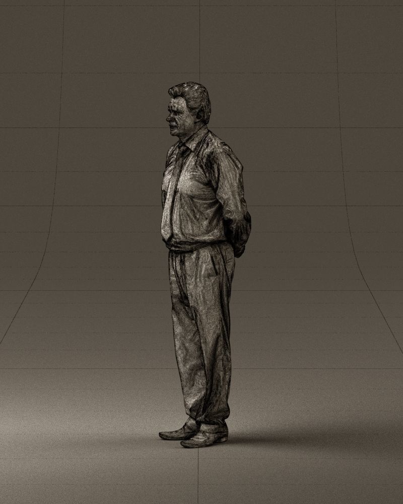 Man in office style hand behind inlock 0872 3D Print Ready 3D print model_33