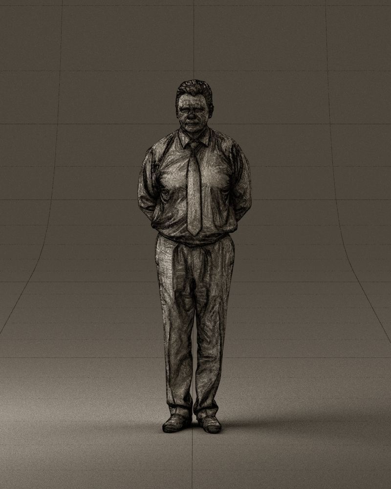 Man in office style hand behind inlock 0872 3D Print Ready 3D print model_24