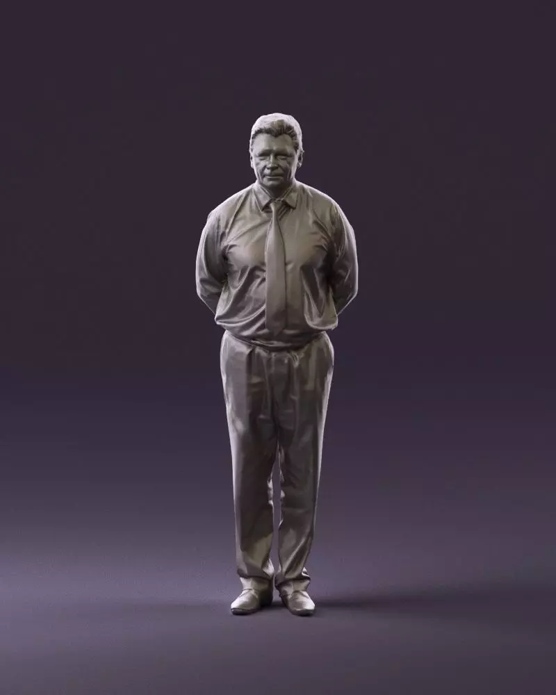 Man in office style hand behind inlock 0872 3D Print Ready 3D print model_0