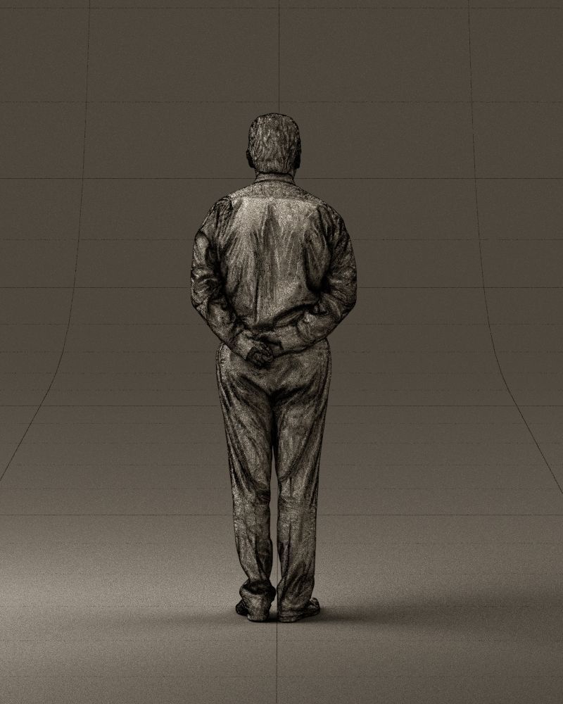 Man in office style hand behind inlock 0872 3D Print Ready 3D print model_30