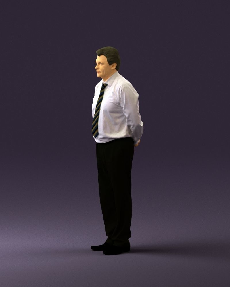 Man in office style hand behind inlock 0872 3D Print Ready 3D print model_21