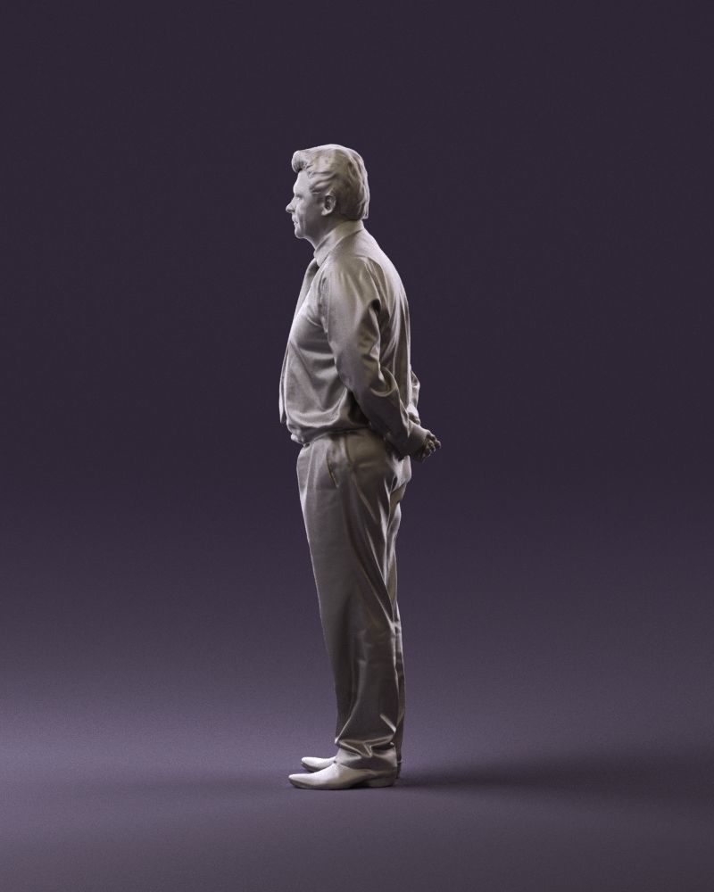 Man in office style hand behind inlock 0872 3D Print Ready 3D print model_8