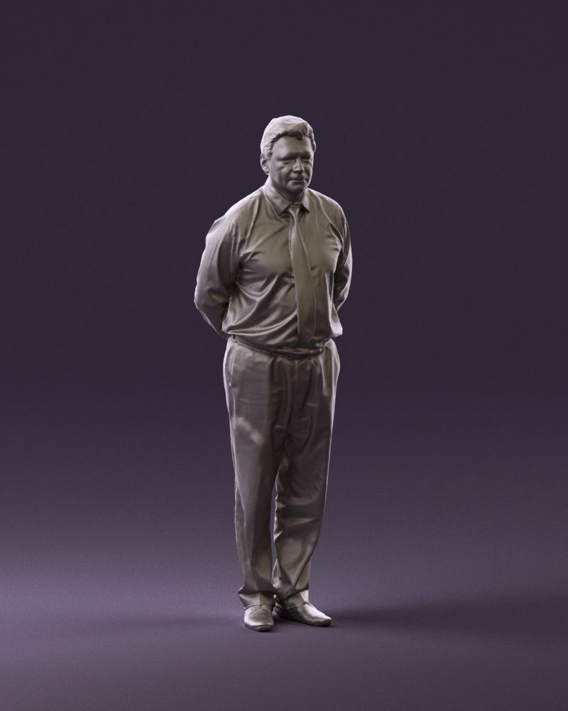 Man in office style hand behind inlock 0872 3D Print Ready 3D print model_2