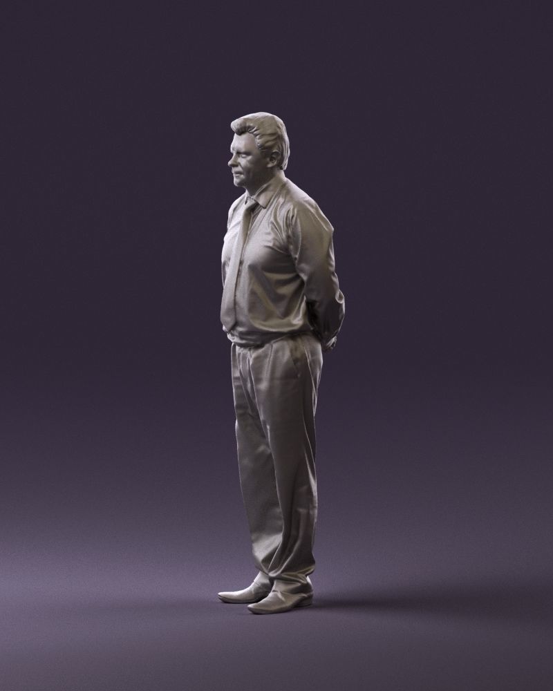 Man in office style hand behind inlock 0872 3D Print Ready 3D print model_9