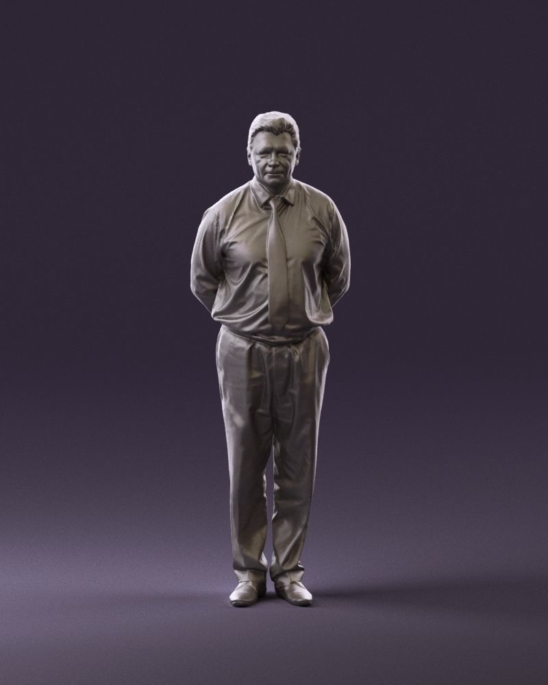 Man in office style hand behind inlock 0872 3D Print Ready 3D print model_1