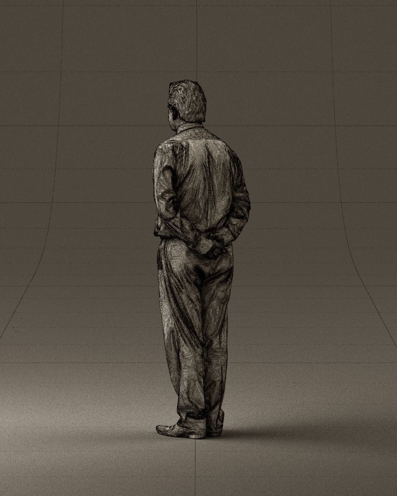 Man in office style hand behind inlock 0872 3D Print Ready 3D print model_31