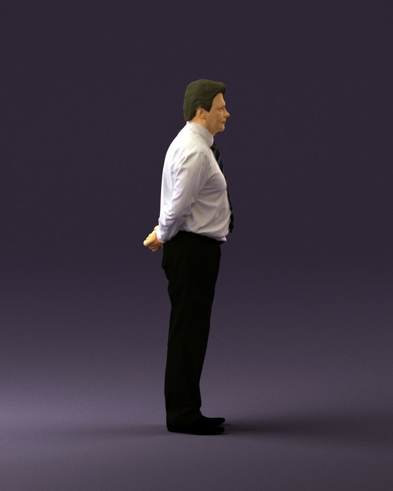 Man in office style hand behind inlock 0872 3D Print Ready 3D print model_16