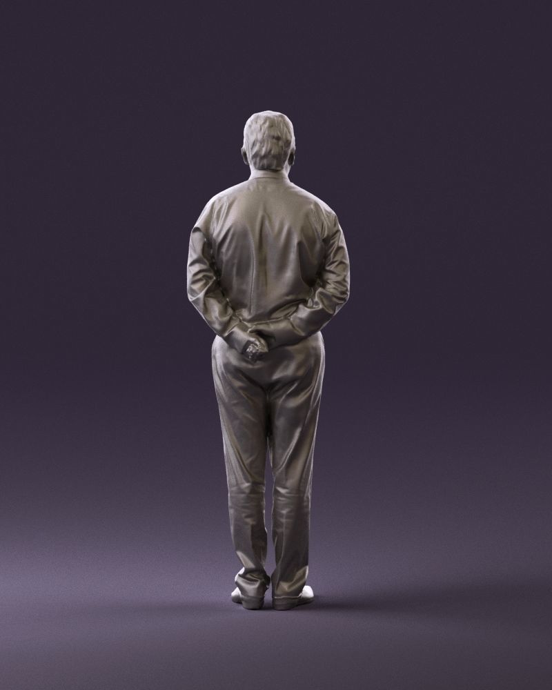 Man in office style hand behind inlock 0872 3D Print Ready 3D print model_6