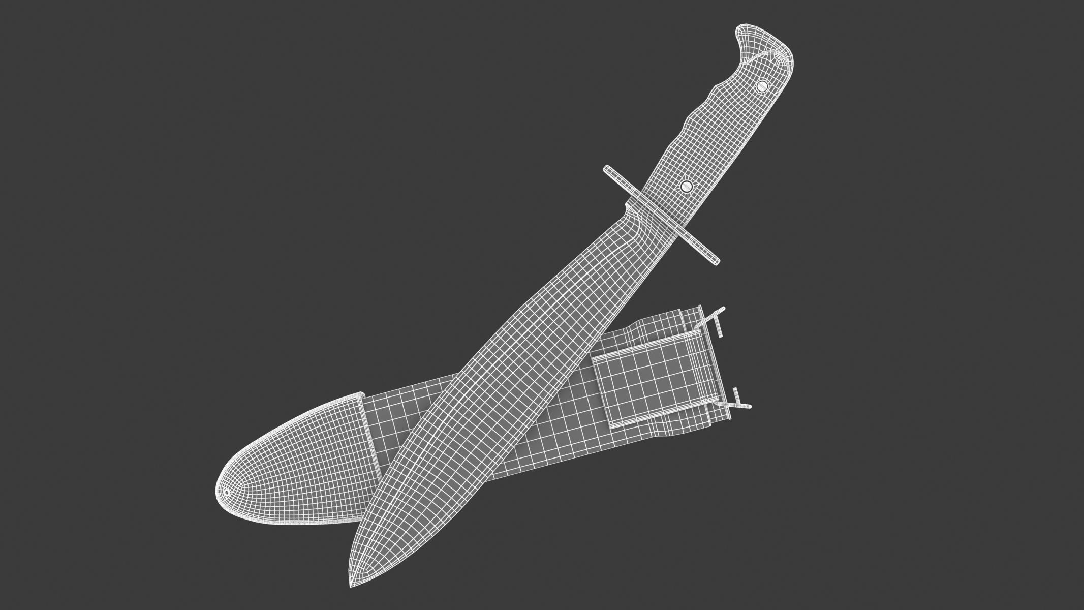 Bolo Knife Low-poly 3D model_14