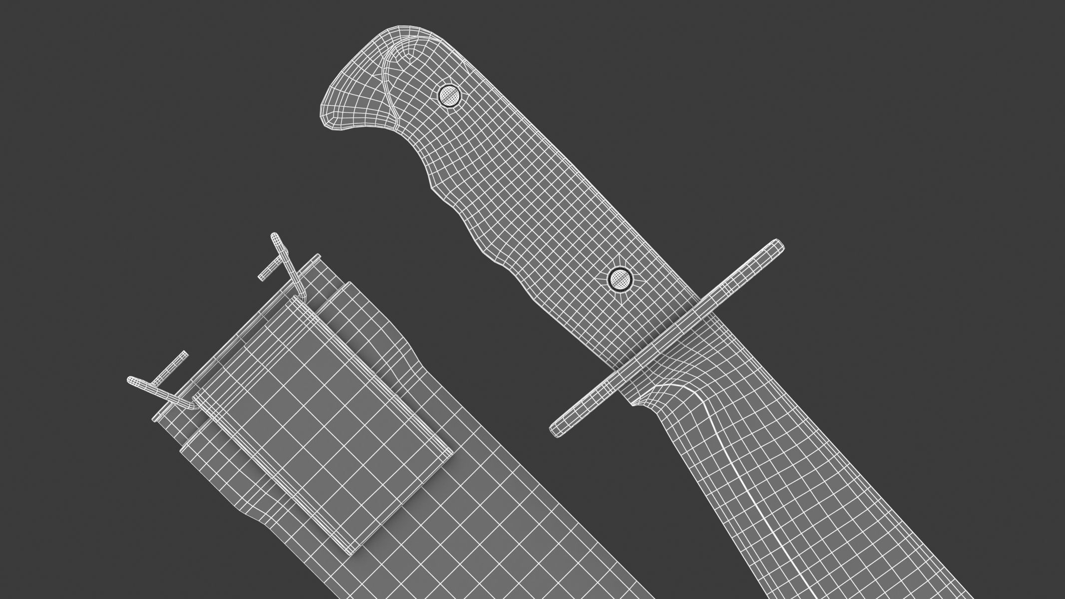Bolo Knife Low-poly 3D model_16
