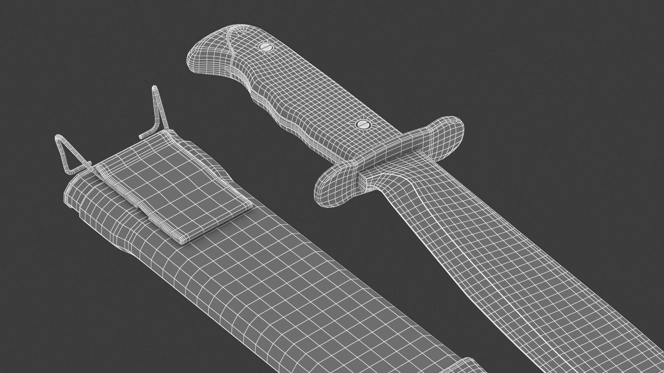 Bolo Knife Low-poly 3D model_19