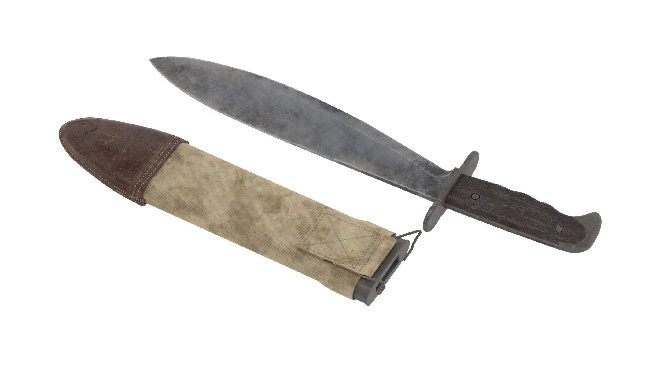 Bolo Knife Low-poly 3D model_5