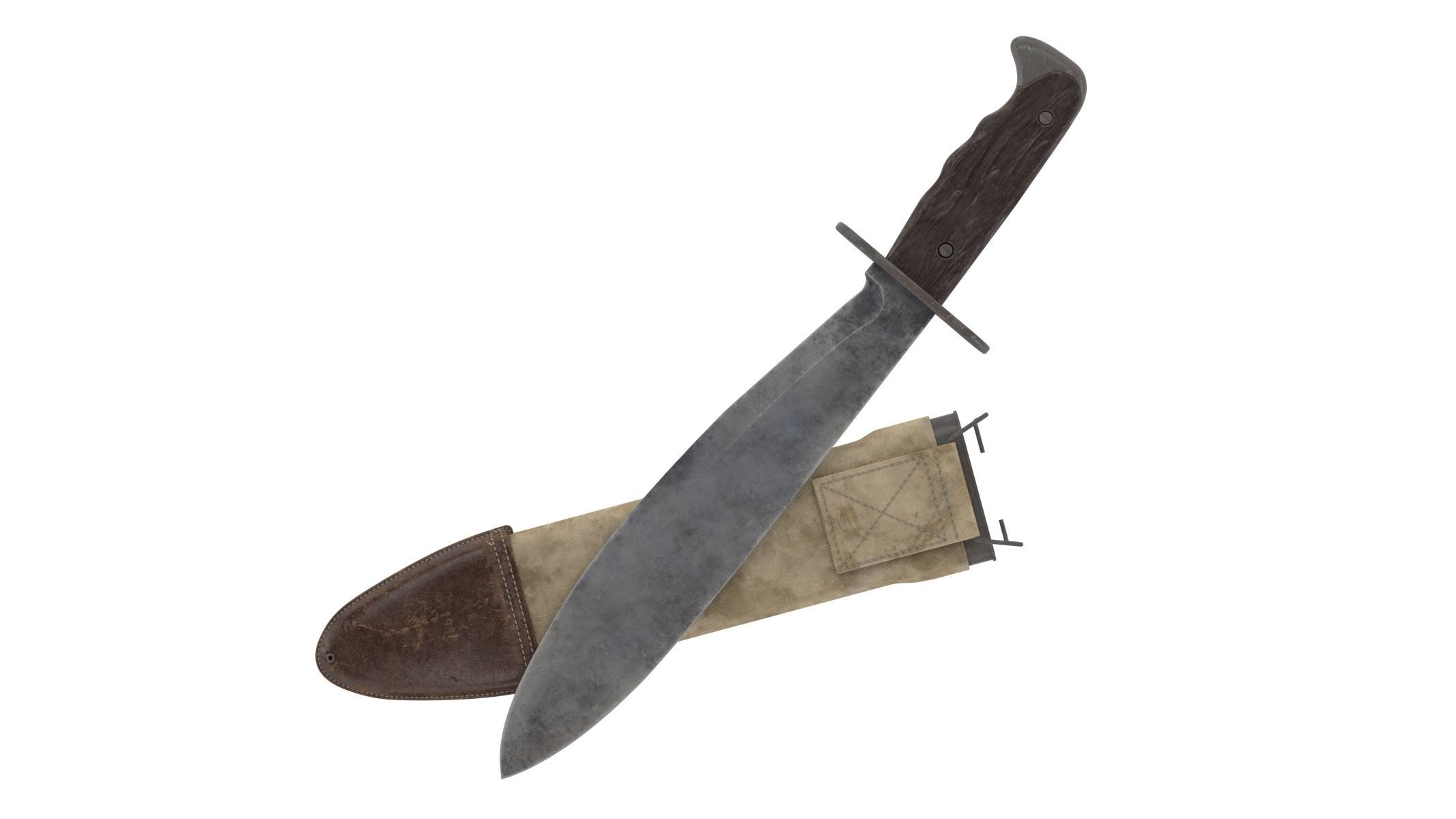 Bolo Knife Low-poly 3D model_1
