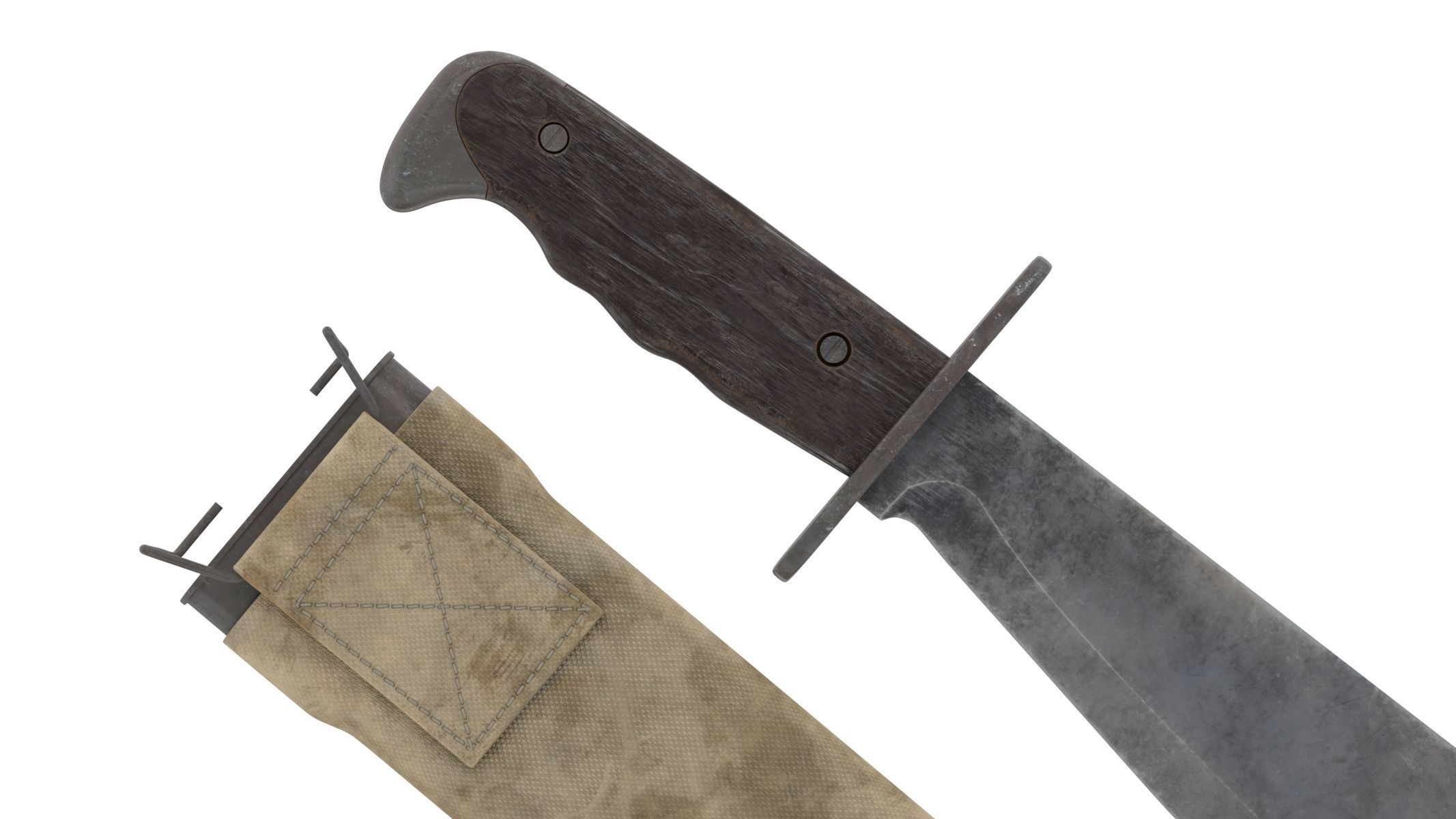 Bolo Knife Low-poly 3D model_2