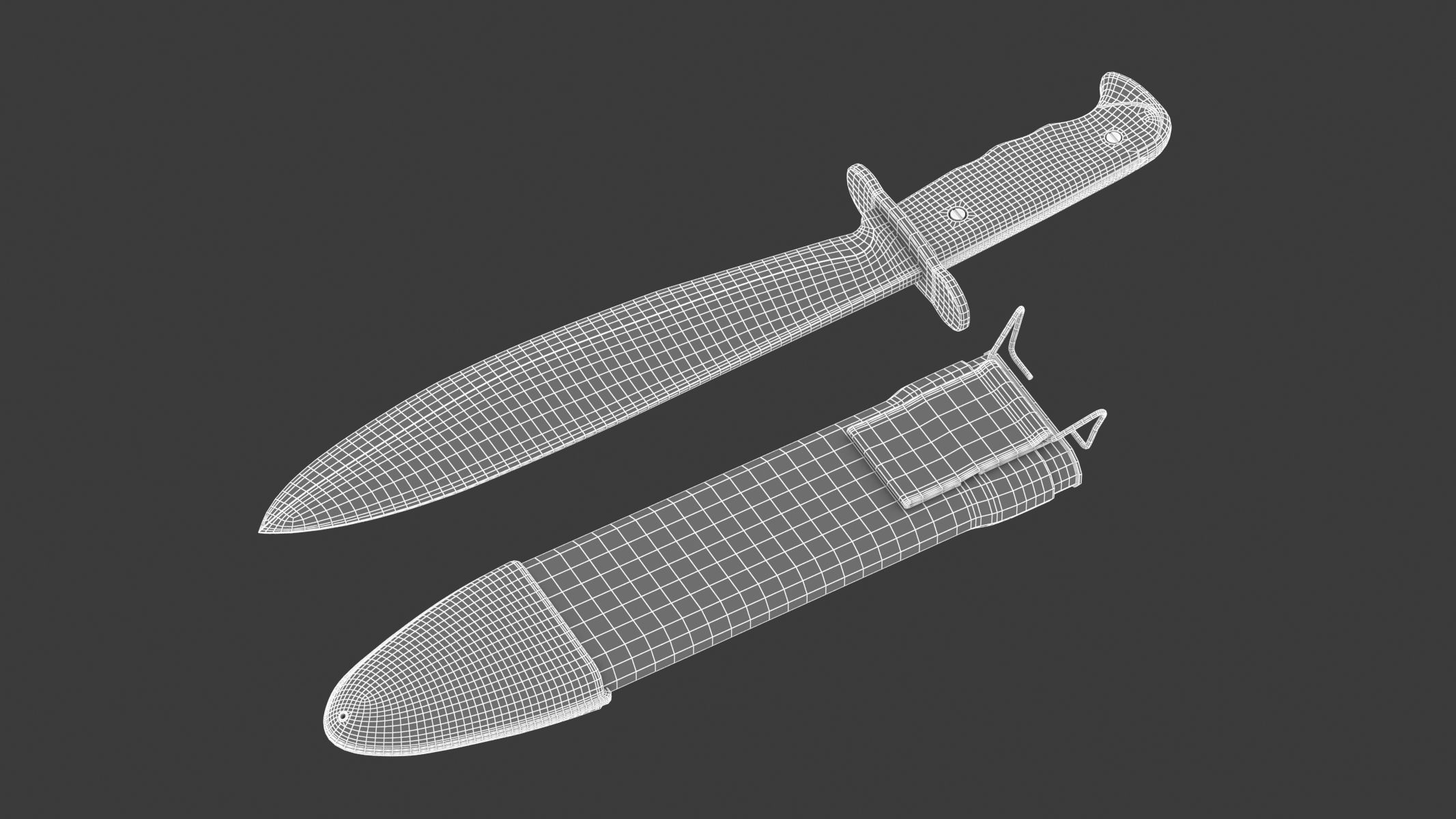 Bolo Knife Low-poly 3D model_20