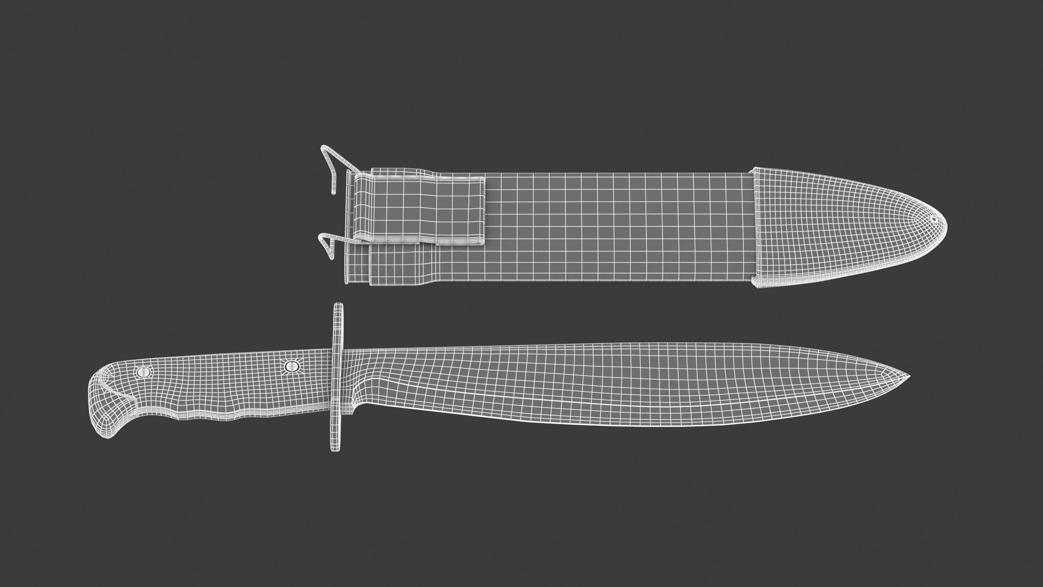 Bolo Knife Low-poly 3D model_13