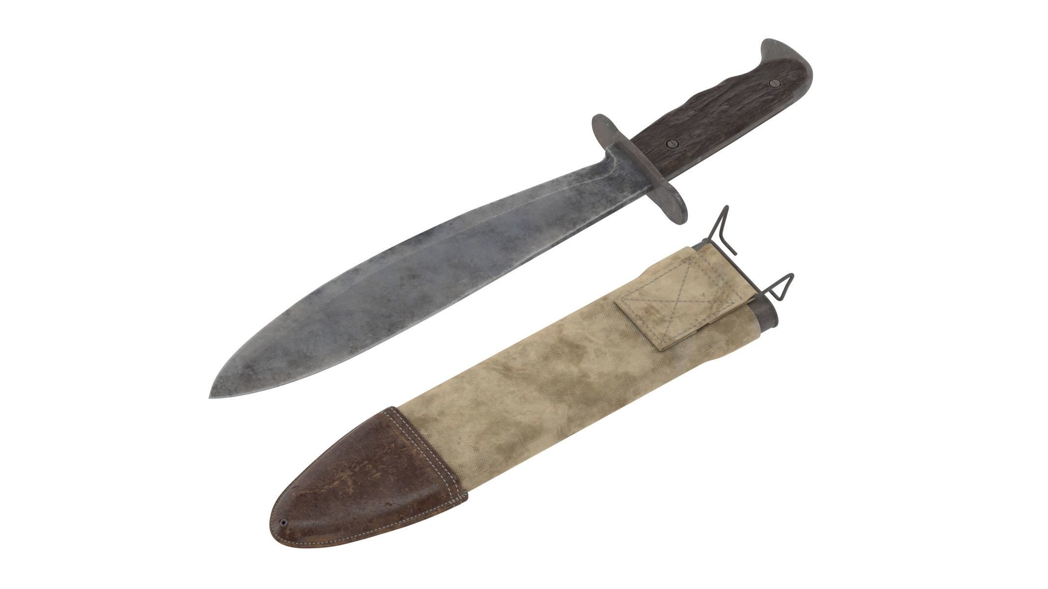 Bolo Knife Low-poly 3D model_3