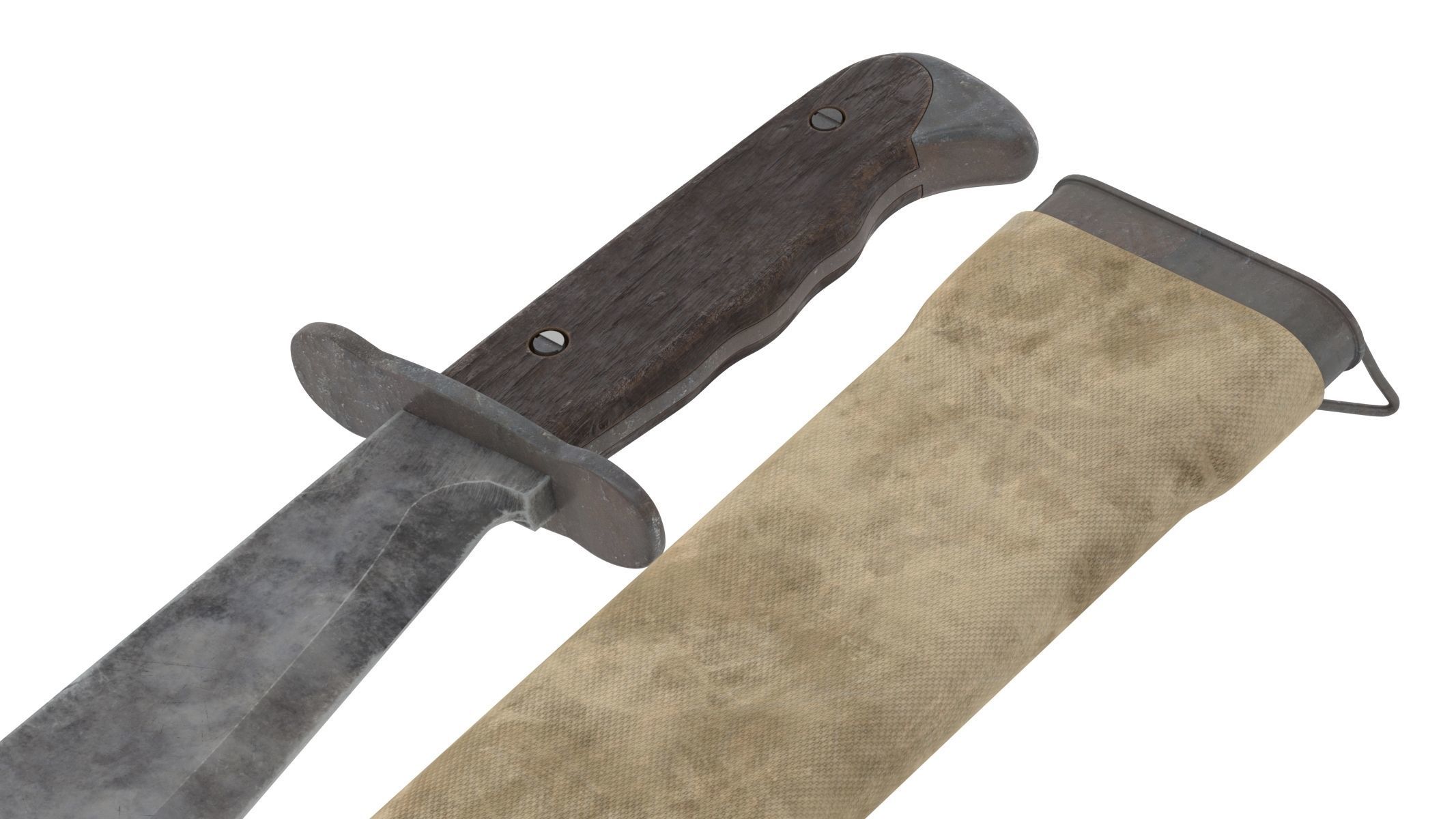 Bolo Knife Low-poly 3D model_7