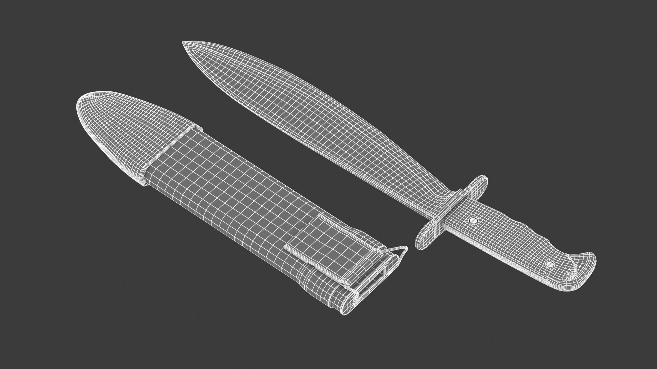 Bolo Knife Low-poly 3D model_15